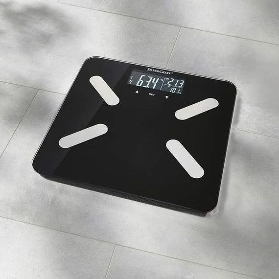 Ваги підлогові діагностичні електронні Silver Crest SPWD 180 A2 чорні до 180 кг з аналізом складу тіла | Зображення 2