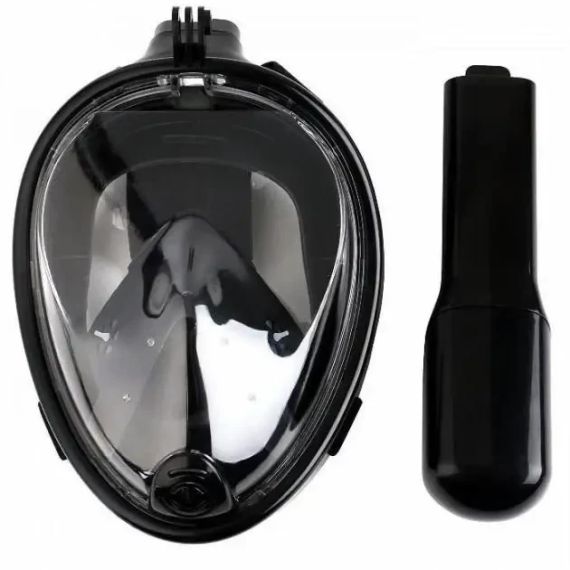 Маска для підводного плавання дайвінгу Tribord Easybreath Black Водолазна маска кріпленням для камери | Зображення 3
