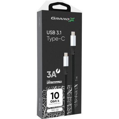 Дата кабель USB-C to USB-C USB 3.1 Grand-X (TPC-02) | Зображення 2