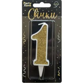 Свічка-цифра 1 Party Хата 1502-5800 Золотий shop (4823118903676)