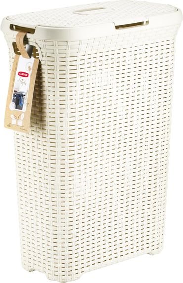 Корзина для белья пластиковая Curver Natural Style 40 л 00709 кремовая, прочная и удобная | Зображення 1