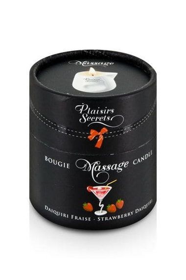 Масажна свічка Plaisirs Secrets (80 мл) подарункова упаковка, керамічна посудина, Strawberry Daiquiri | Зображення 2