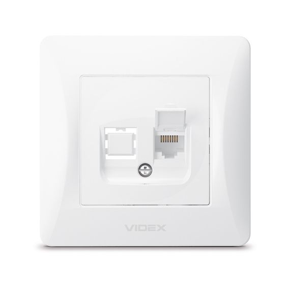 Одинарна комп'ютерна розетка CAT6 VIDEX BINERA VF-BNSK1PC6-W біла | Зображення 2