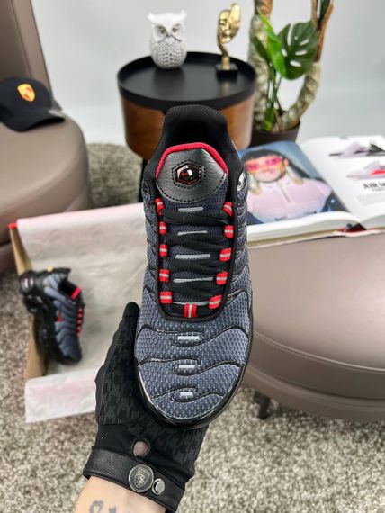 Кроссовки Air Max Plus Grey Black Red , текстиль , Вьетнам | Зображення 5
