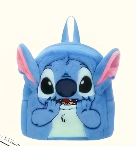 Плюшевый рюкзак Стич Disney Fairy Stitch мягкий детский рюкзак с ушками и мордочкой синий | Зображення 4