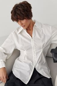 Класична сорочка на блискавці - молочний цвет, ONE SIZE (є розміри)