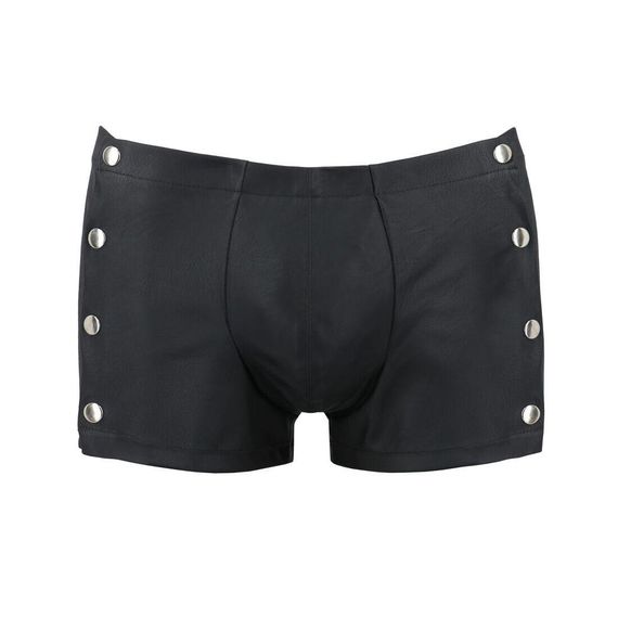 Чоловічі шкіряні боксери із заклепками Passion Short David L/XL, чорні | Зображення 4