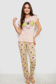 Жіноча піжама з принтом, колір рожевий, 243R7092