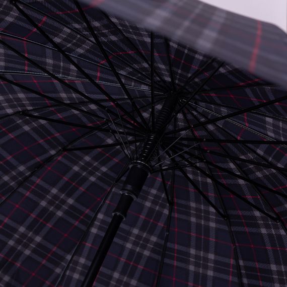 Класична парасолька-тростина напівавтомат з поліестеру 16 спиць діаметр 117 см Синя HP-23-4BL | Зображення 7