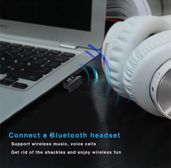 Мини USB Bluetooth 5,1 адаптер для ПК, ноутбука, мыши, клавиатуры, планшета, телефона, принтера, динамика | Зображення 7