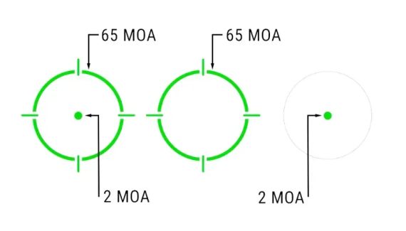 Приціл коліматорний Holosun AEMS точка 2 MOA + коло 65 МОА (зелений) | Зображення 9
