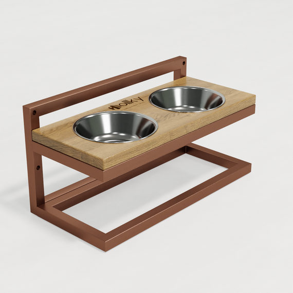 Миски на регулируемой подставке для маленьких собак Hollky Flex S (2 × 0.450 л) FS-422523-GLNT | Зображення 1