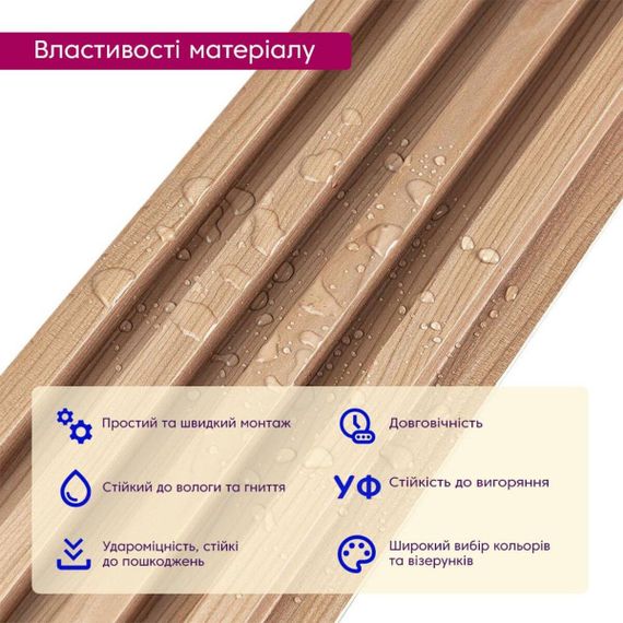 Декоративна стінова рейка 3000*160*23мм (D) SW-00001857 | Зображення 3