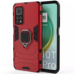 Ударостійкий чохол Transformer Ring for Magnet для Xiaomi Mi 10T/Mi 10T Pro TPU+PC, Кольцо-держатель, Красный / Dante Red