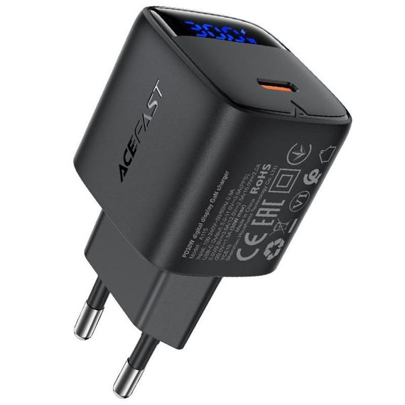 СЗУ Acefast A115 PD30W GaN (1USB-C) Black