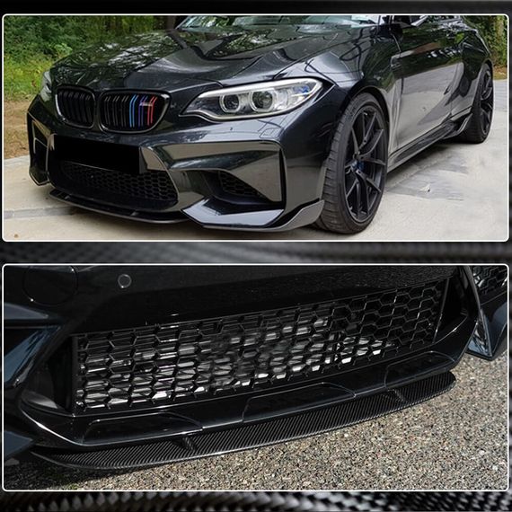 Накладка на передній бампер Lip V7 (для F87 M2/M2C, Карбон) для BMW 2 серія F22/23 2014-2021 рр | Зображення 3