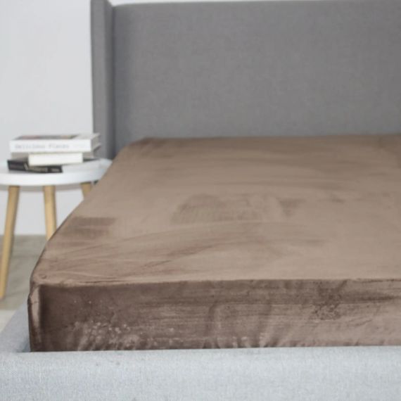 Простынь на резинке двуспальное ТЕП VELOUR 2-04824_35683 180х200 см коричневая | Зображення 3