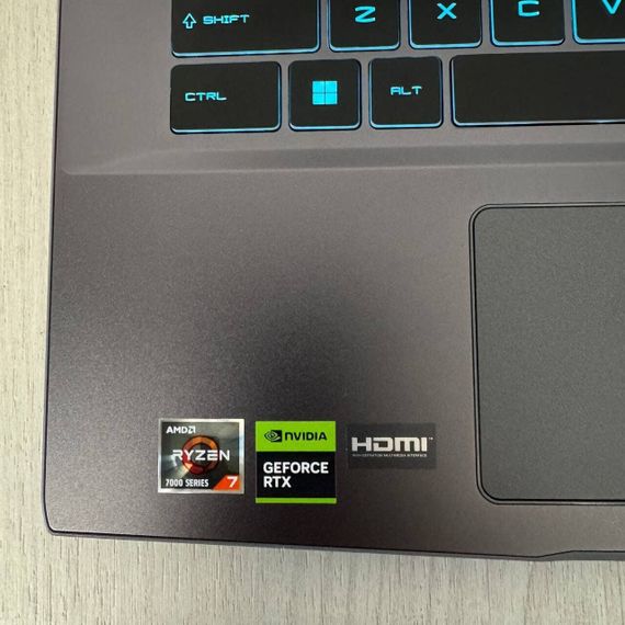 Ігровий ноутбук Б-клас MSI Thin A15 B7VE / 15.6" (1920x1080) IPS / AMD Ryzen 7 7735HS (8 (16) ядер по 3.2 - 4.75 GHz) / 16 GB DDR5 / 512 GB SSD NVMe / nVidia GeForce RTX 4050, 6 GB GDDR6, 96-bit / WebCam б/в | Зображення 3