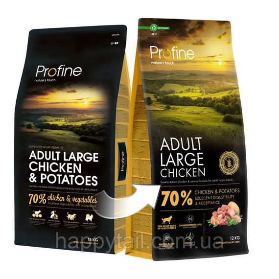 Сухой корм Profine Adult Large Chicken & Potatoes для собак крупных пород, курица и картофель, 12 кг | Зображення 3