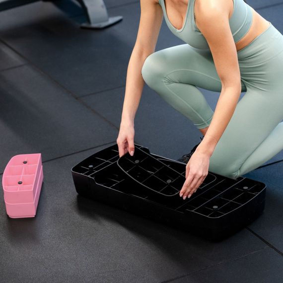 Степ-платформа Gymtek 3-х уровневая черно-розовая | Зображення 5