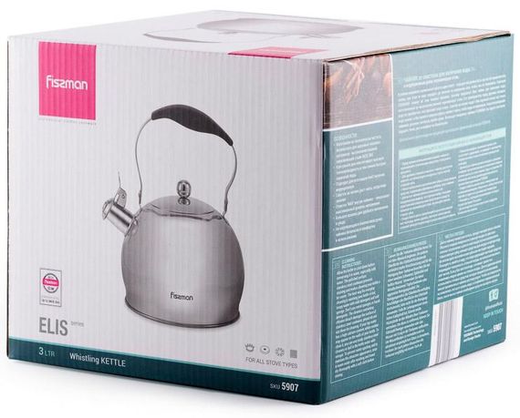 Чайник Fissman Elis 3л з нержавіючої сталі зі свистком | Зображення 3