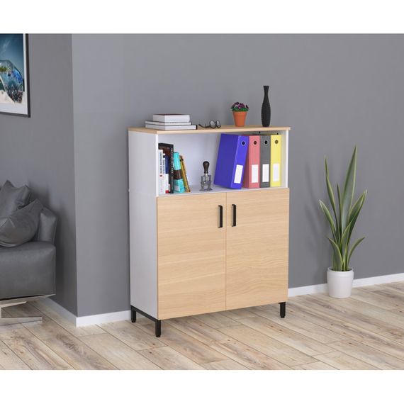 Тумба офисная Loft Design LTO-900-1200 белая орех модена | Зображення 1