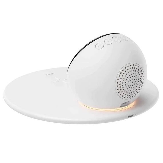 БЗП WIWU Wi-W017 15W Wireless Charger+Digital Alarm+Bluetooth Speaker White | Зображення 2