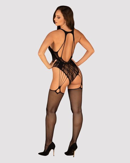 Бодістокінг Obsessive Bodystocking G324 S/M/L black, силуетний малюнок | Зображення 3