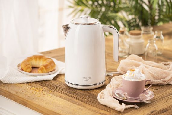 Електрочайник з нержавіючої сталі Adler AD 1341 білий, 1,7 л, 2200 Вт | Зображення 6