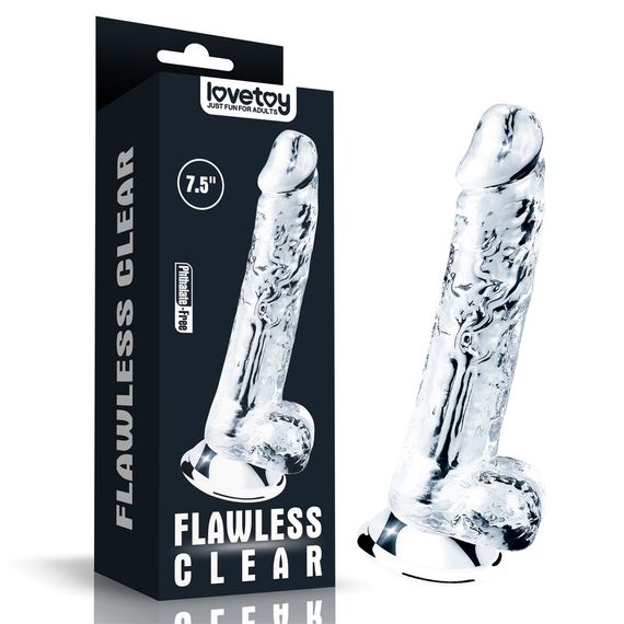 Фалоімітатор - Flawless Clear Dildo 7.5" Clear Sex Aura