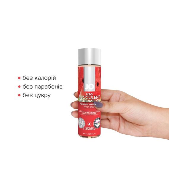 Змазка на водній основі JO H2O — Watermelon (120 мл) без цукру, рослинний гліцерин sexstyle | Зображення 1