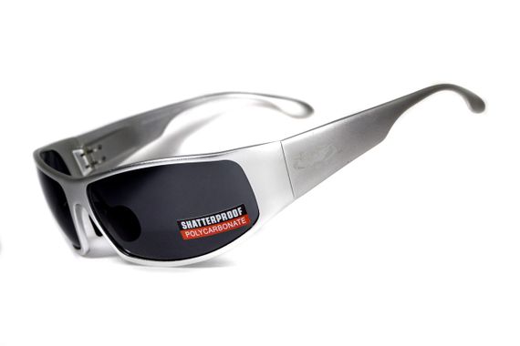 Окуляри захисні Global Vision BAD-ASS-1 Silver (gray) чорні в металевій оправі | Зображення 6