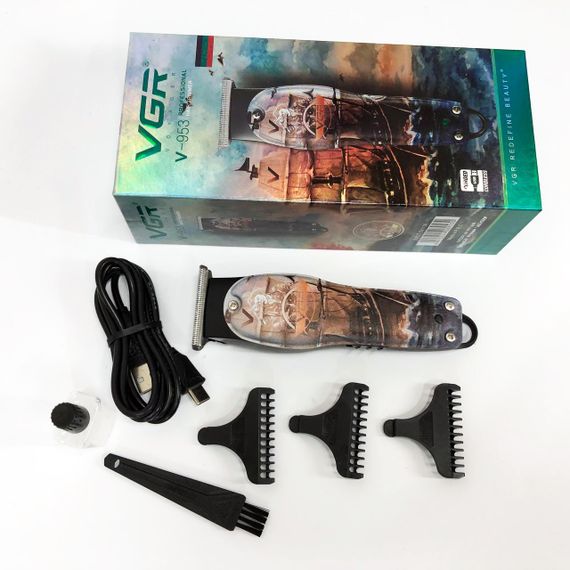 Професійний триммер для стрижки волосся та бороди VGR V-953 з насадками, окантувальна машинка | Зображення 6