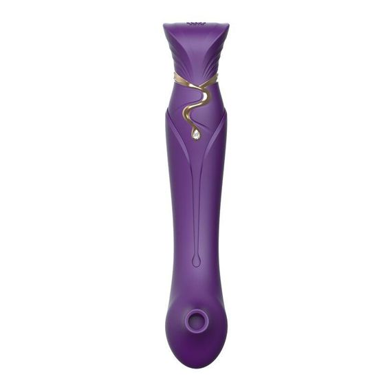 Смартвібратор 3в1 Zalo — Queen Twilight Purple, пульсівна перлина та вакуум, кристал Swarovski Sex Aura | Зображення 7