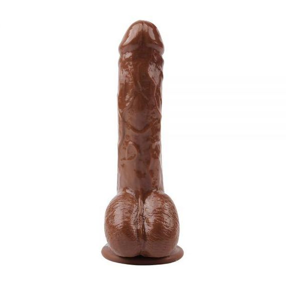 Вибромассажер JEFF STRYKER 8.9" Vibrating Dildo, Brown sexstyle | Зображення 1