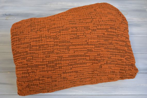 Жаккардовый чехол на диван + 2 кресла Rain без юбки теракотовый | Зображення 2