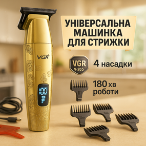 Машинка для стрижки волос домашняя VGR, Машинка для стрижки волос с регулируемой насадкой OA-37