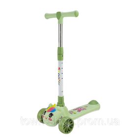 Детский самокат 3-х колесный SC2619(Green) колеса PU, с музыкой и светом