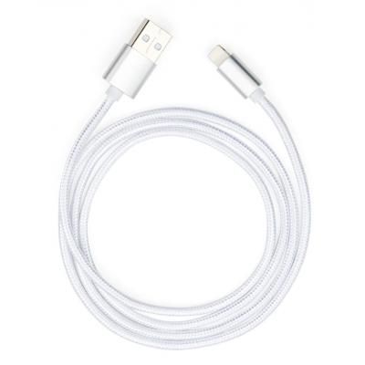 Дата кабель USB 2.0 AM to Lightning 1m nylon silver Vinga (VCPDCLNB1S) (VCPDCLNB1S) | Зображення 4