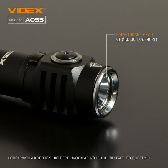 Портативний світлодіодний ліхтарик A055 VIDEX 600Lm 5700K  (ЗАРЯДЖАЄТЬСЯ ВІД USB) | Зображення 4