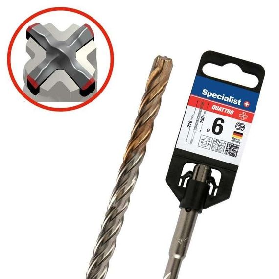 Бур SDS+ Specialist+ QUATTRO 6/150 x 210 мм