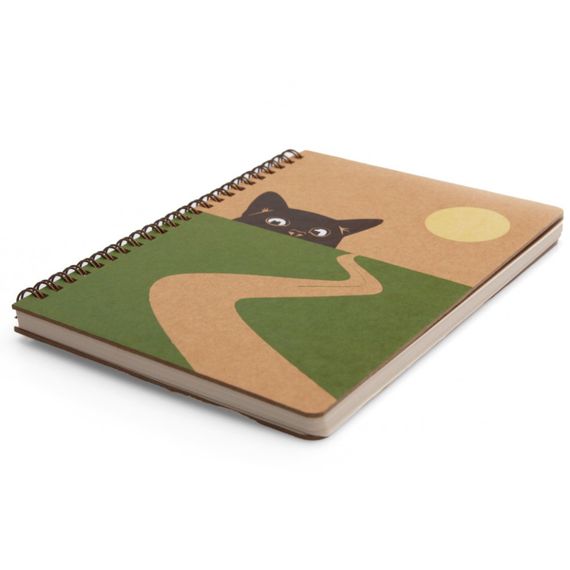 Блокнот "Кот и дорога" эко крафт-картон 11120-T-KR формат А5 на пружине | Зображення 2