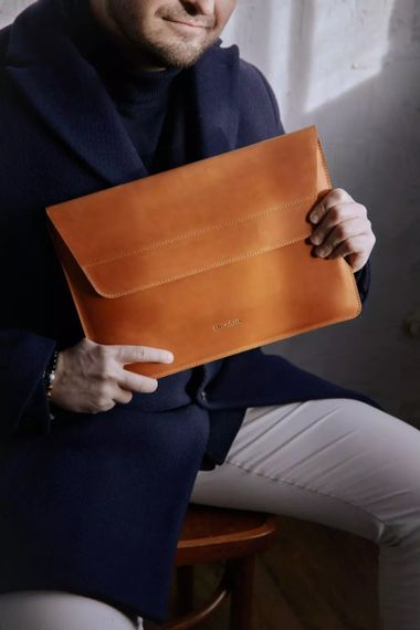 Чохол для ноутбука вінтажний Incarne Line MacBook Air 13" 2018-2025 line-cognac-vintage-air-13 коньяк | Зображення 6