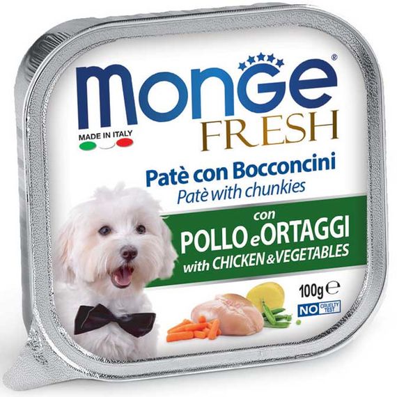 Корм Monge Dog Fresh Pollo влажный с курицей и овощами для взрослых собак 100 гр
