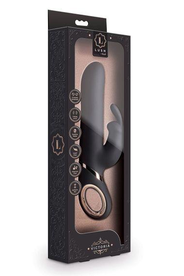 Вібратор-кролик з обертовими кульками на валу Blush Lush Victoria, чорний sexstyle | Зображення 4
