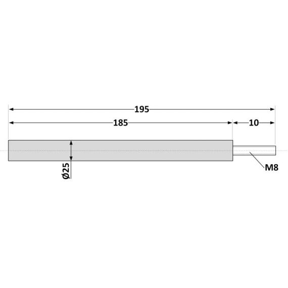 Магнієвий анод Aquahot 185х25,5 мм 100 л | Зображення 1