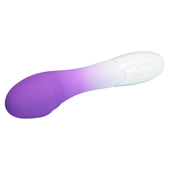 Вібратор для точки G Pretty Love Elemental ребристий, біло-фіолетовий, 19 х 3.2 см Sex Aura | Зображення 3