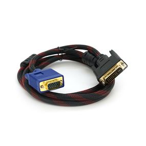 Кабель VGA -DVI-I (24 + 5) 1.5м етра 2 феррита оплетка круглый черный Q200