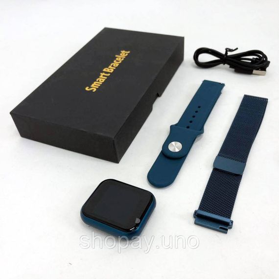 Smart Watch T80S, два браслети, температура тіла, тиск, оксиметр. Колір: синій GW-76 | Зображення 6