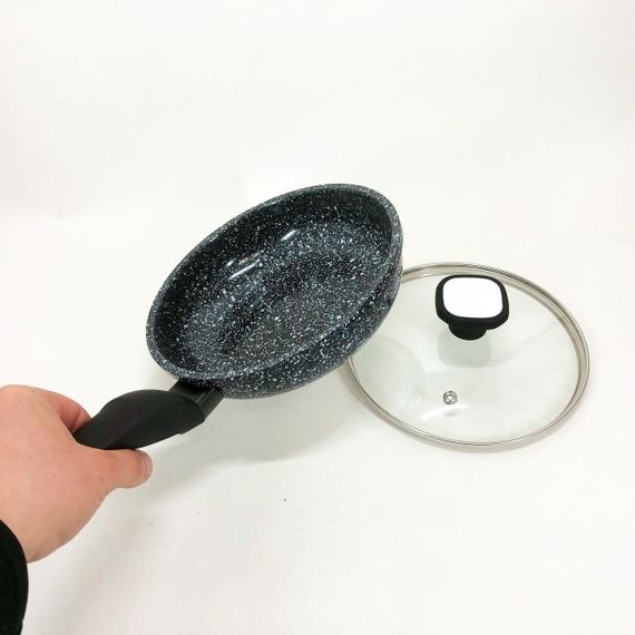 Сковорода UNIQUE UN-5112 18 см з кришкою та гранітним антипригарним покриттям | Зображення 3